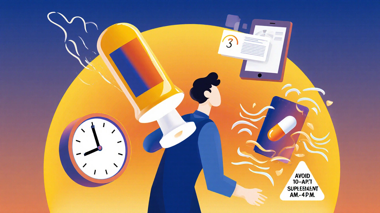 Human silhouette surrounded by protective elements like sunscreen, clock, app, and supplement, representing comprehensive phototoxicity prevention.