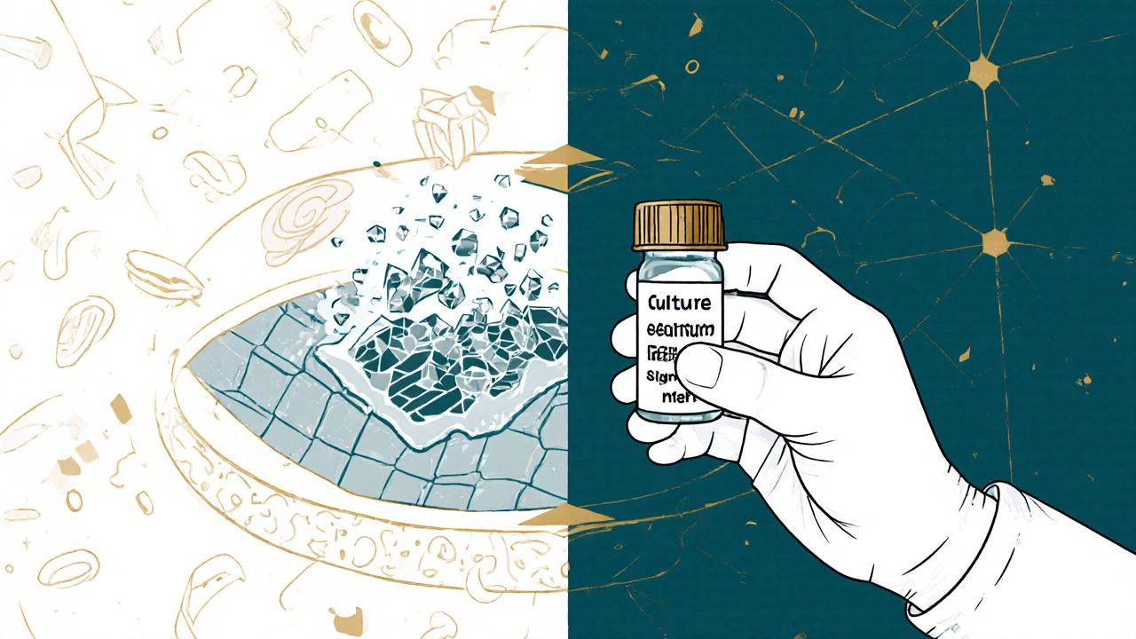 Surgical wound healing under a hydrogel patch releasing cefuroxime crystals