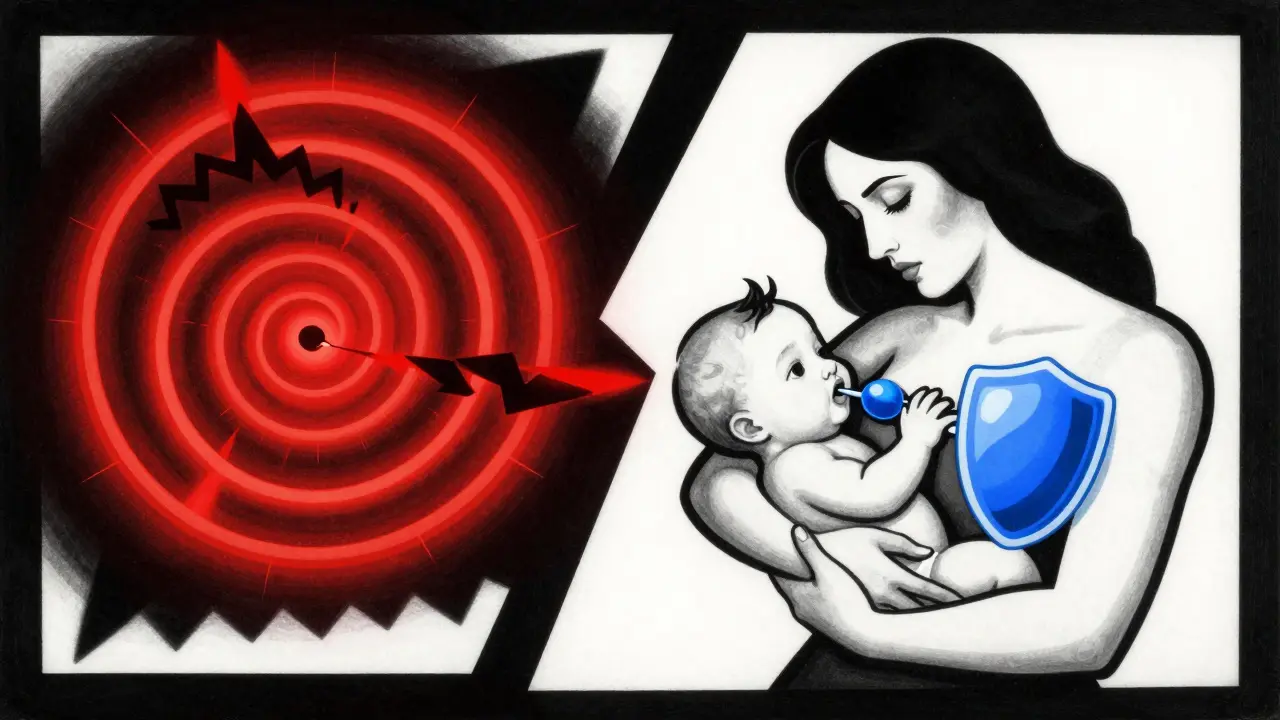 Contrasting safe and dangerous opioid pathways into a breastfeeding infant.