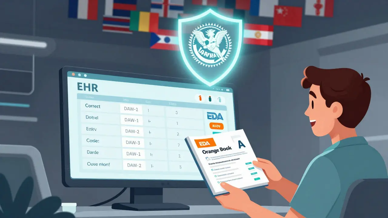 EHR system auto-filling correct code as federal standard replaces state flags, patient receiving correct medication.