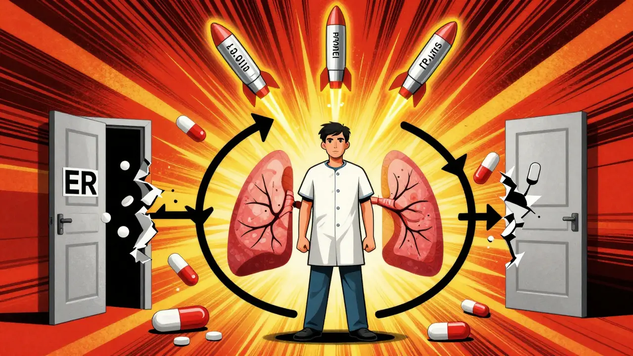 A patient breaking free from asthma cycle as biologic missiles destroy inflammation at source.